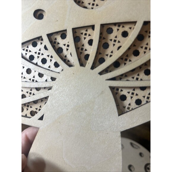 Mushroom Bundle (3) Wall Hanging Art Rattan Style Vintage Retro Natural Wood - Picture 13 of 14